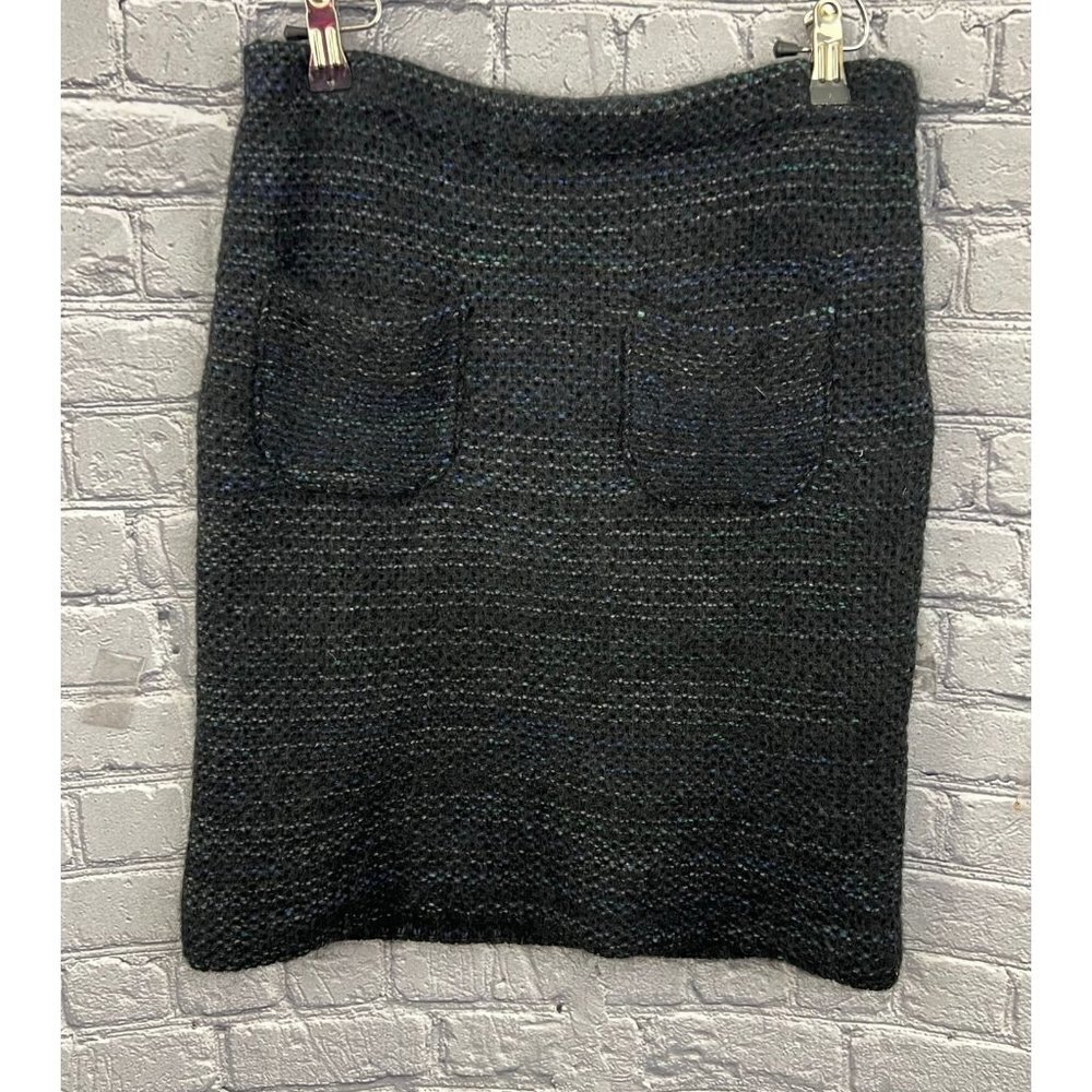 Jil Sander Cashmere Mohair Blend Fuzzy‎ Pencil Skirt Pockets Size 38